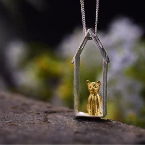 Artisan Handmade 925 Silver Cat The Necklace